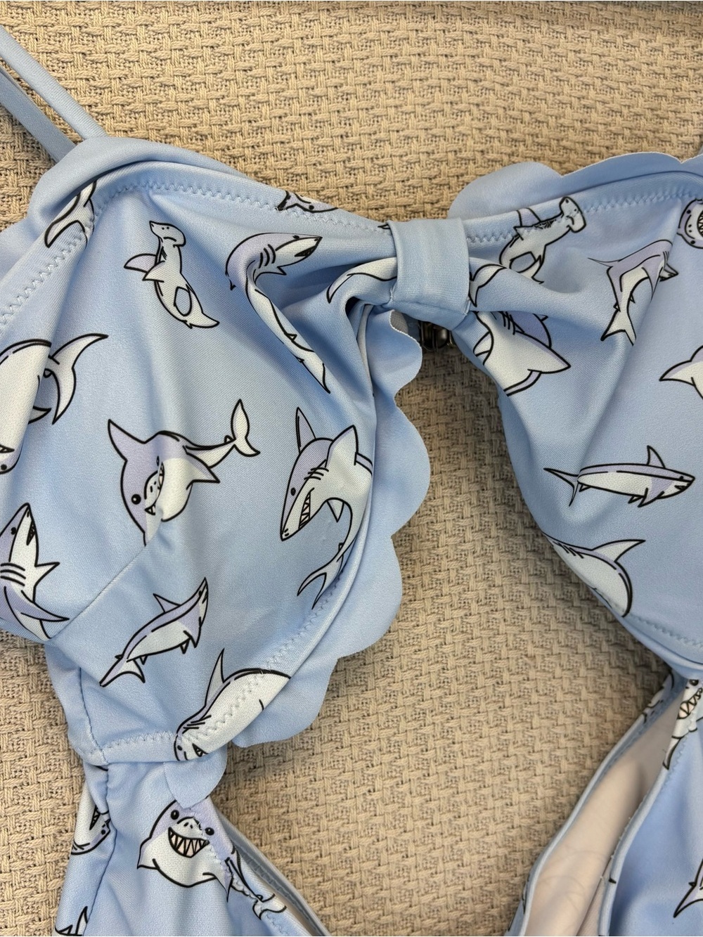 Haikyuu One Piece Shark Cut Out Bathing Suit Women Sz Large Scalloped Anime Fun - Picture 3 of 9